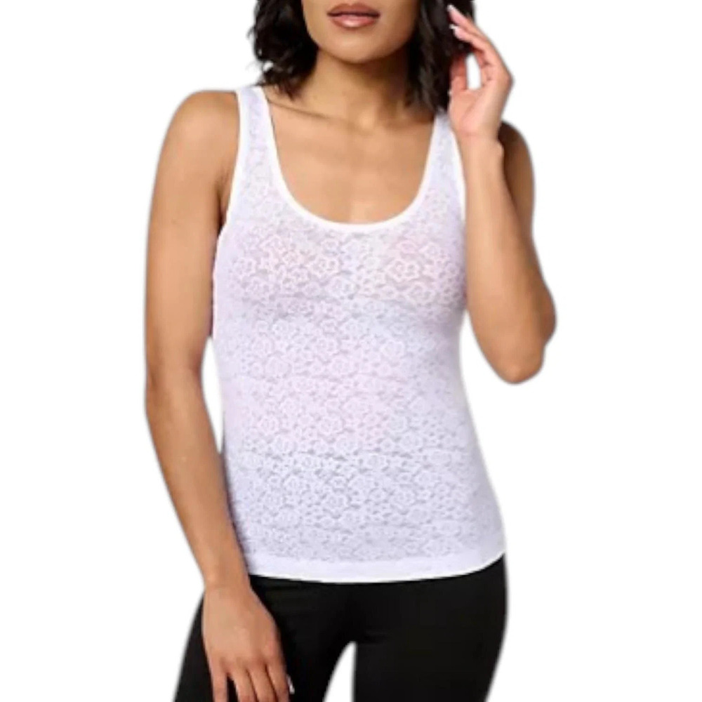 Breezies Women's Lace Elegance Smooth Camisole White - Regular